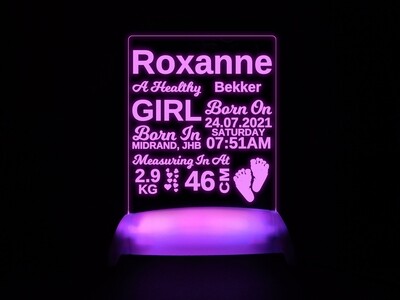Baby Birth Statistics Night Light