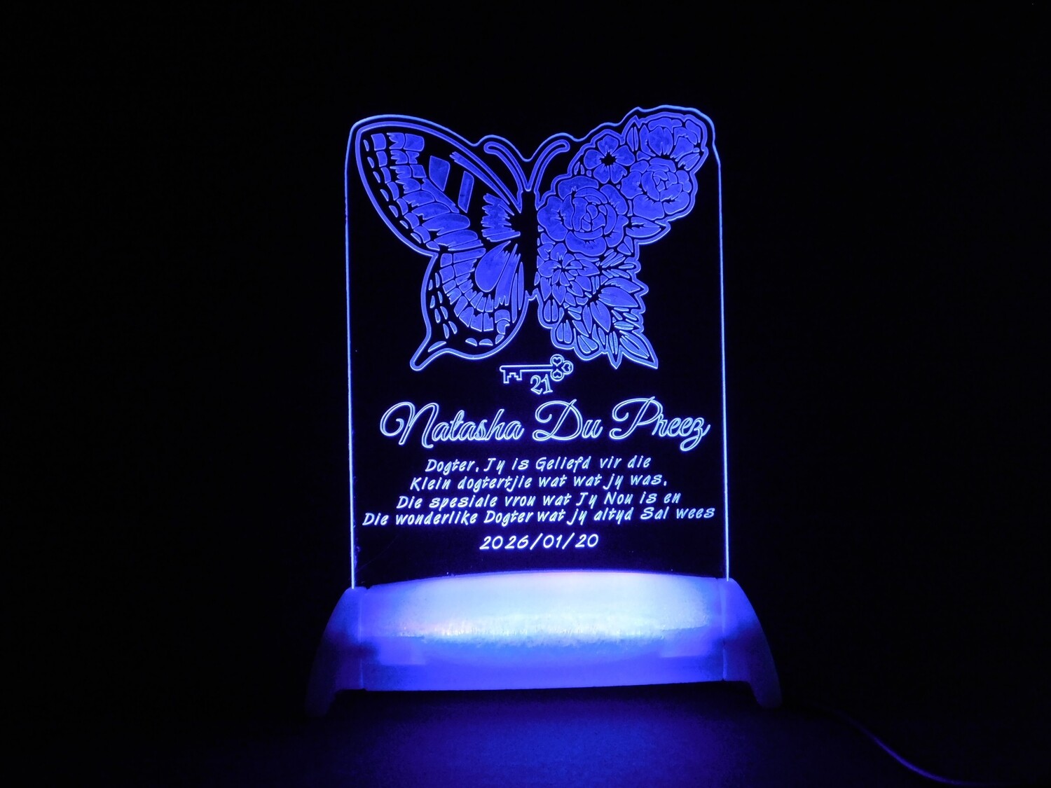 Floral Butterfly 21st Key Night Light