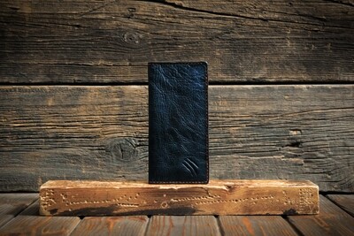 Тёмно-синий кошелёк из состаренной кожи
