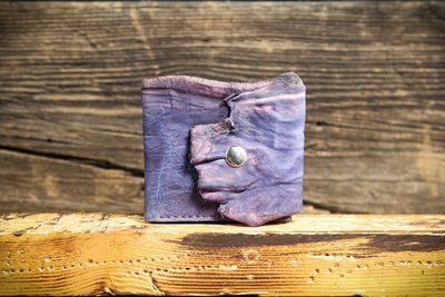 Кошелёк из сыромятной кожи фиолетовый