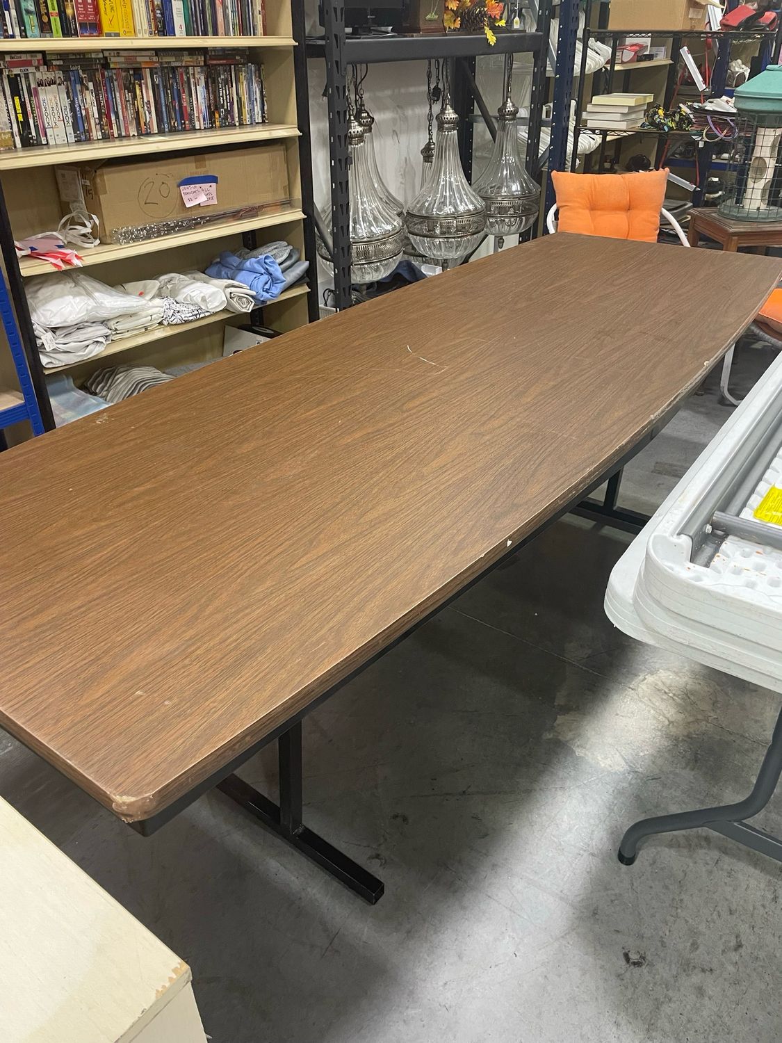 Large Brown Folding Conference Table