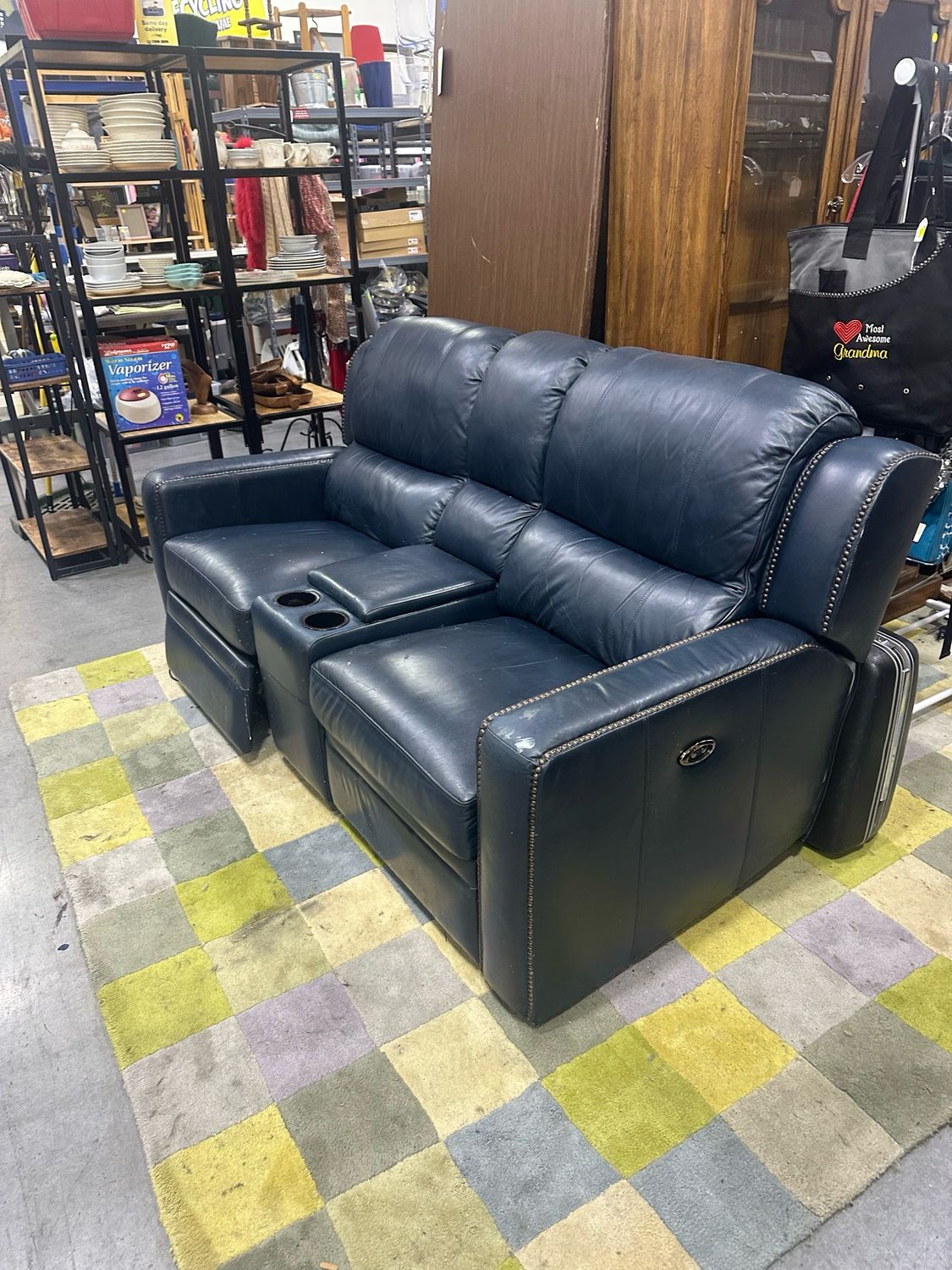 Blue Electrical Double Recliner