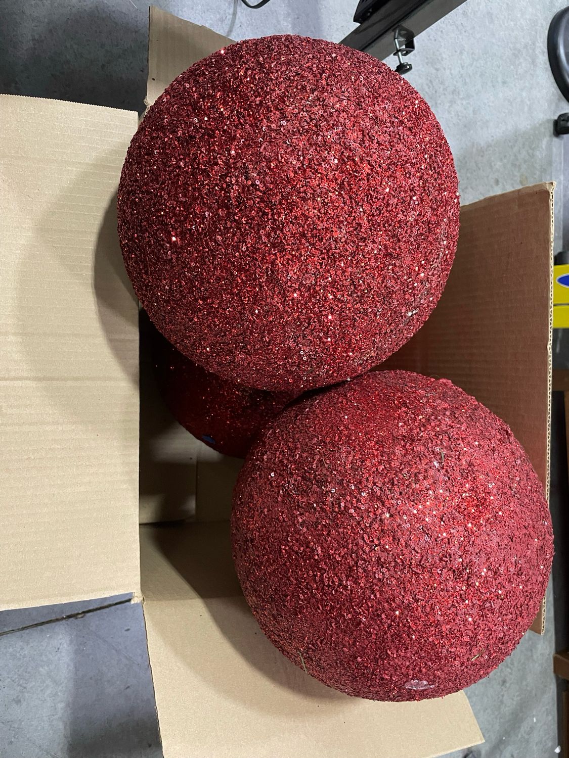 12” Red Sequin Ball Set 3pcs