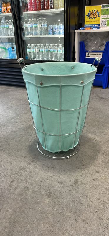 Teal Hamper W/ Wire Frame