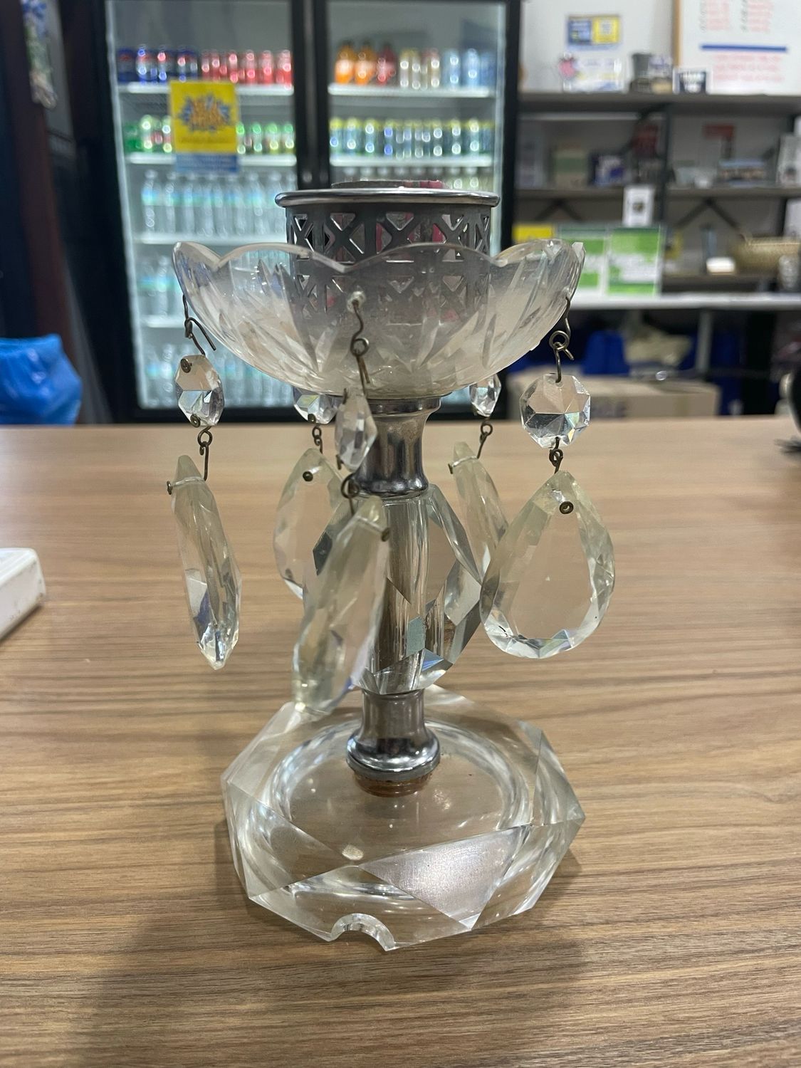 Vintage Glass Boudoir Lamp