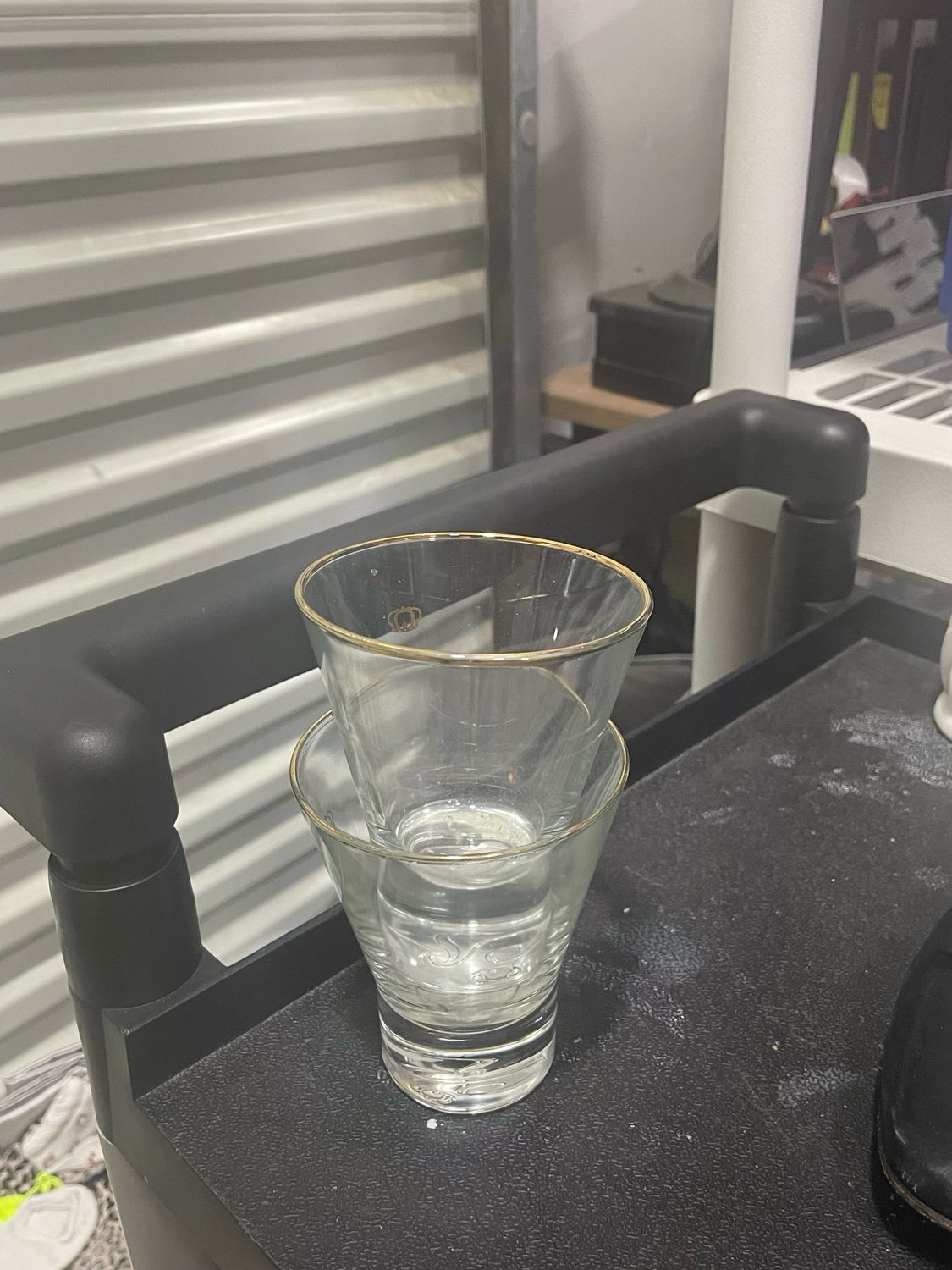 Gold Rimmed Crown Glass Set