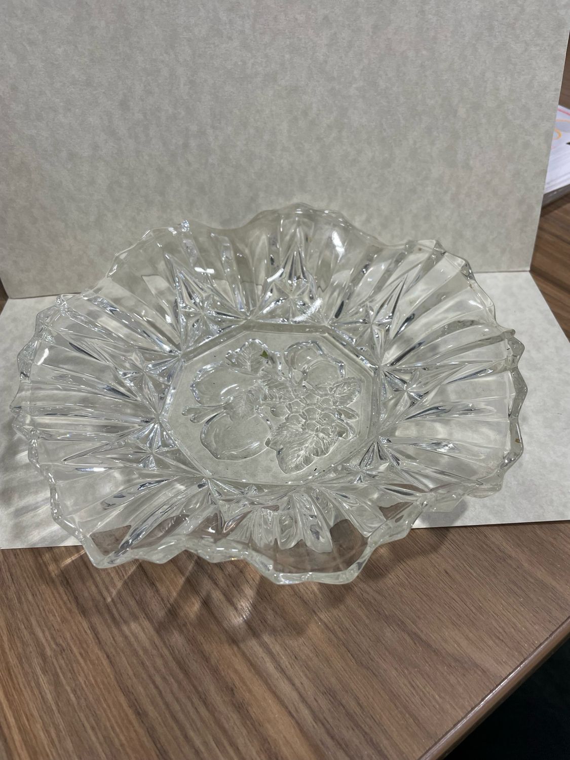 Glass Bowl With Fruit Design