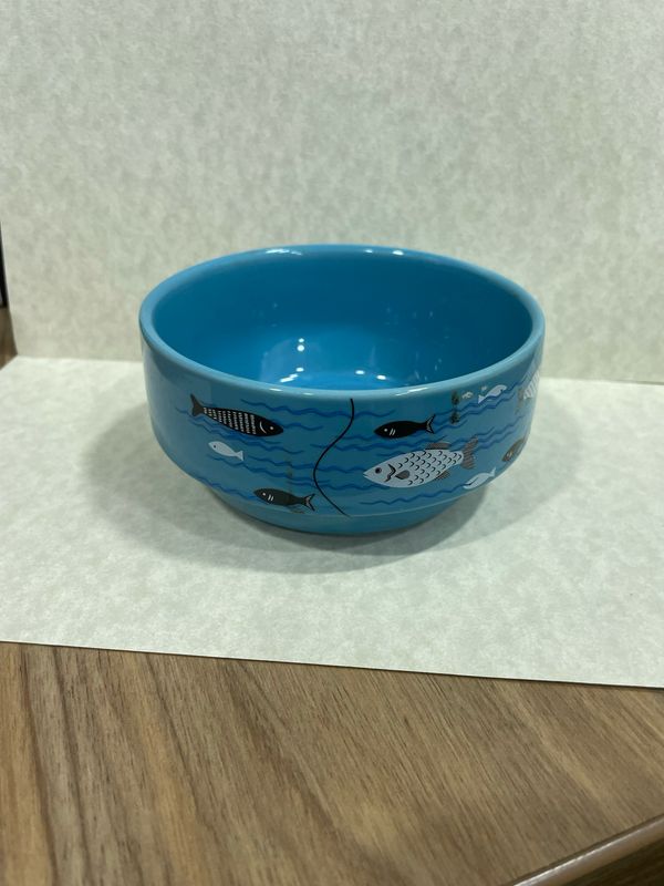 Small Blue Cat Bowl