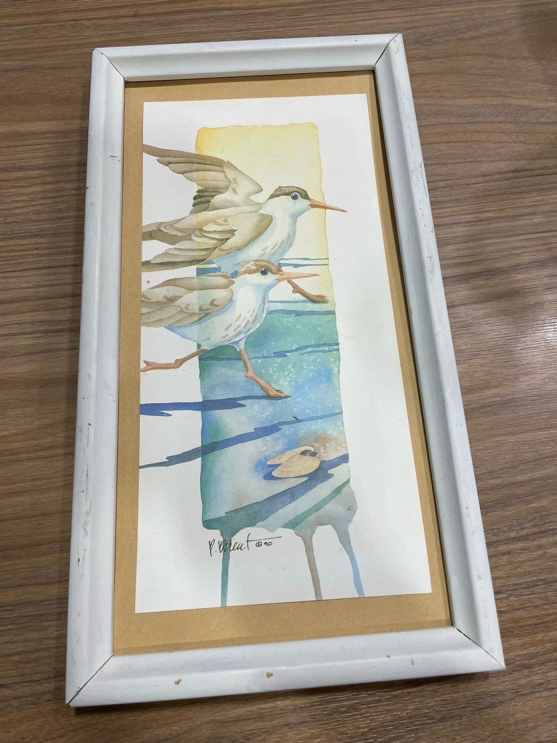 Framed Bird Watercolor Painting
