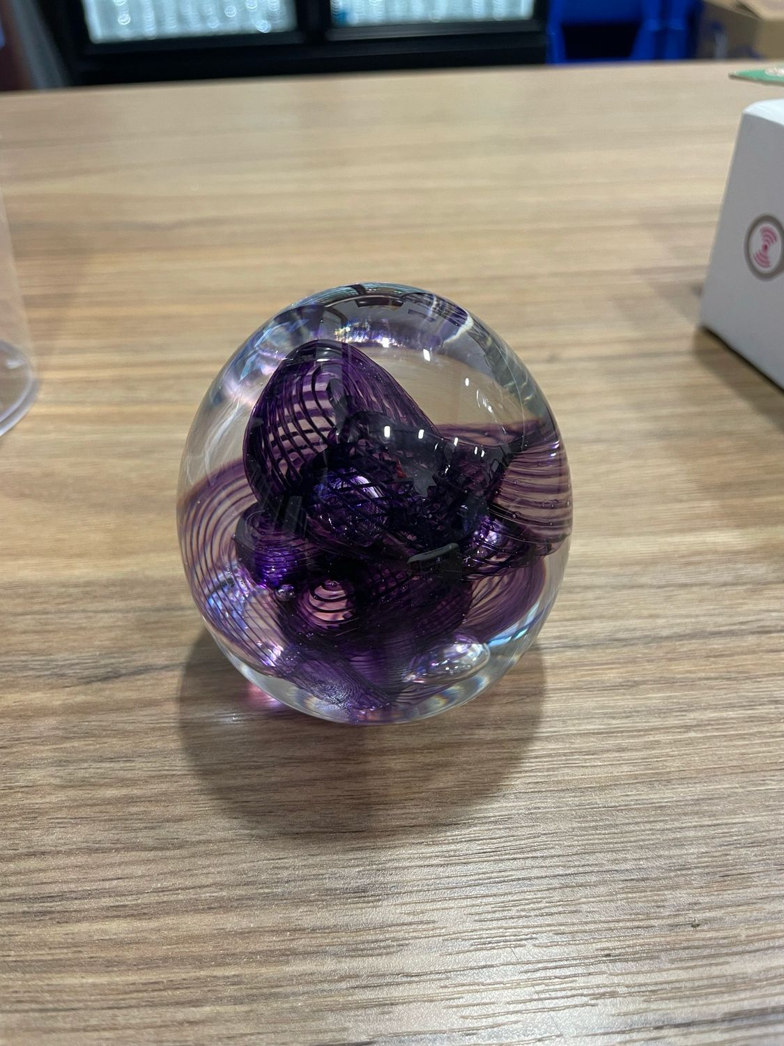 Purple Glass Paper Weight