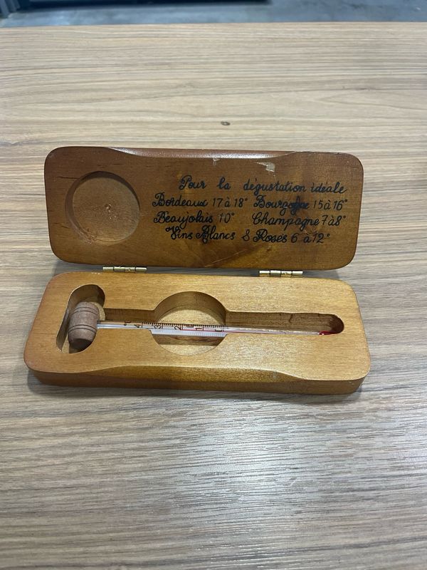 Vintage French Wine Thermometer in Box