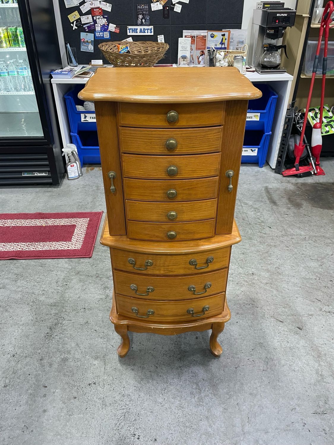 Wooden Standing Jewelry Armoire