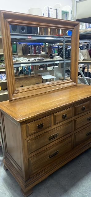 Vintage Wooden Dresser w/ Mirror
