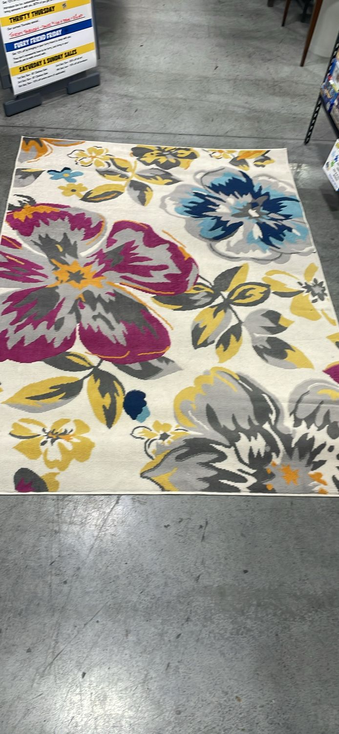 7X5 Flower Print Rug