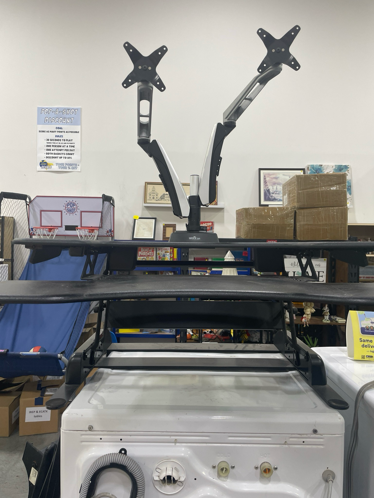 Computer Desktop With Two Monitor Brackets