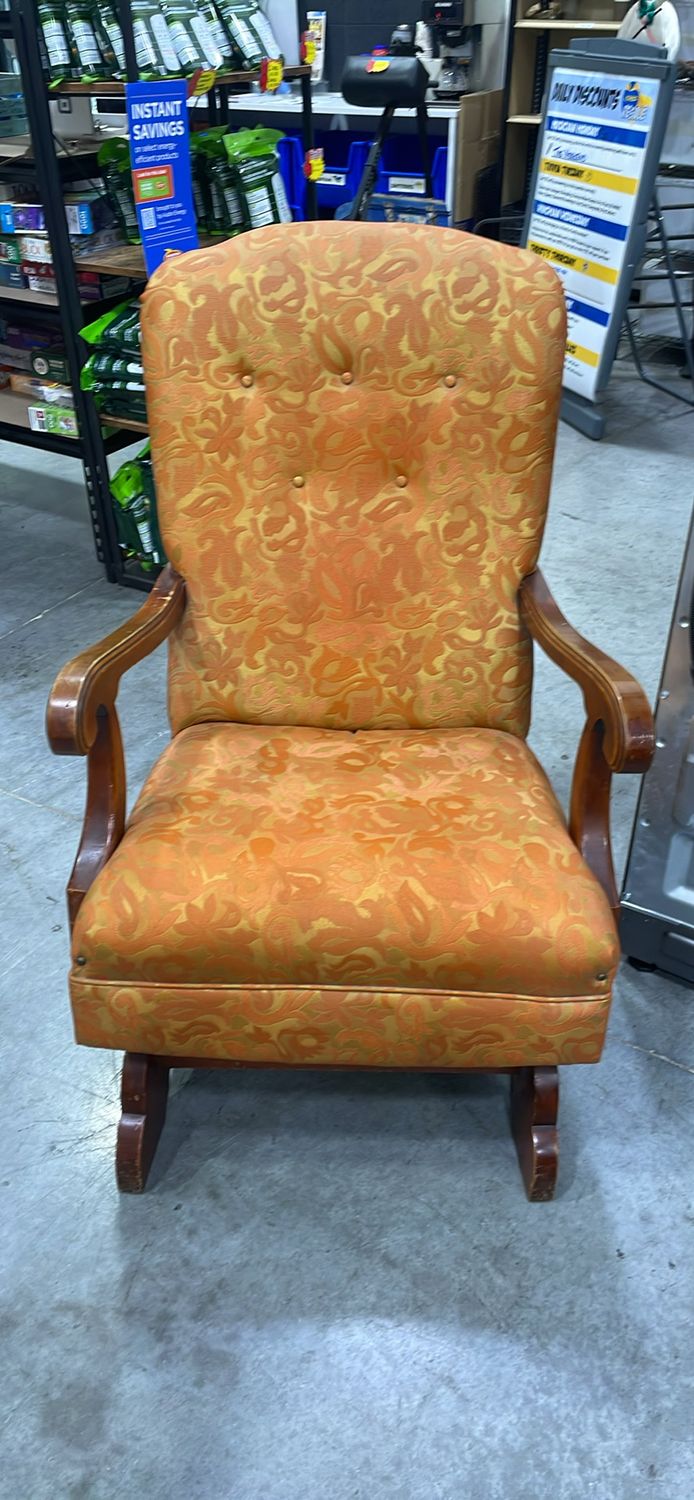 Vintage Orange And Gold Chair
