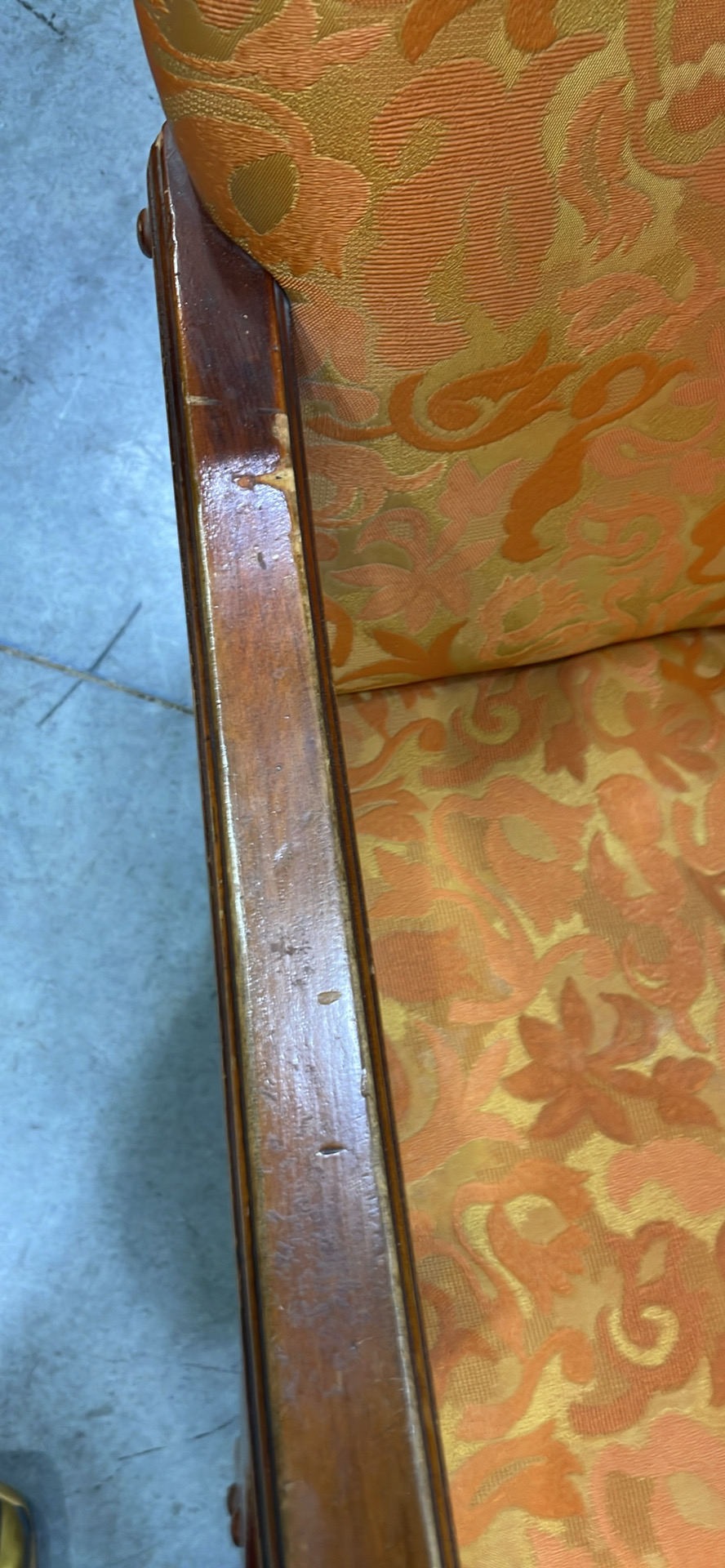 Vintage Orange And Gold Chair