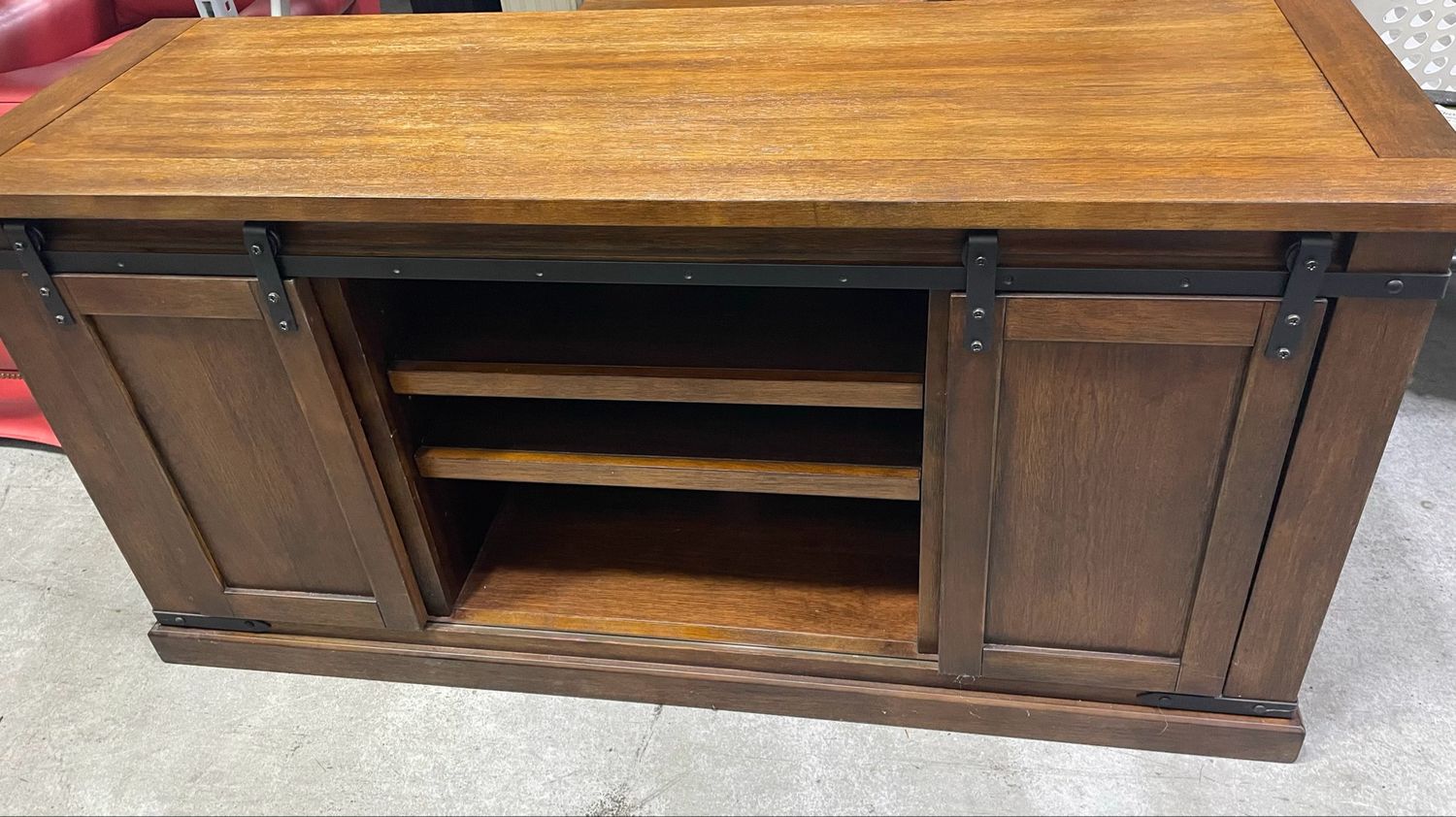 Budmore Tv Stand W/ Sliding Barn Doors