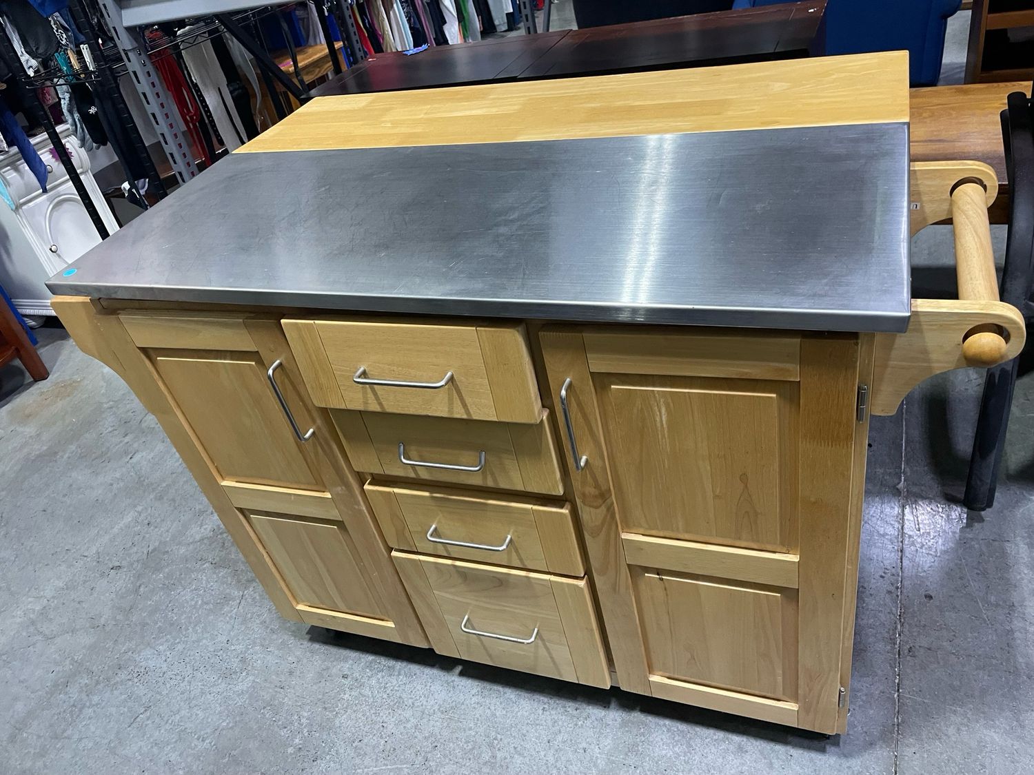 Homestyles Natural Wood Kitchen Cart