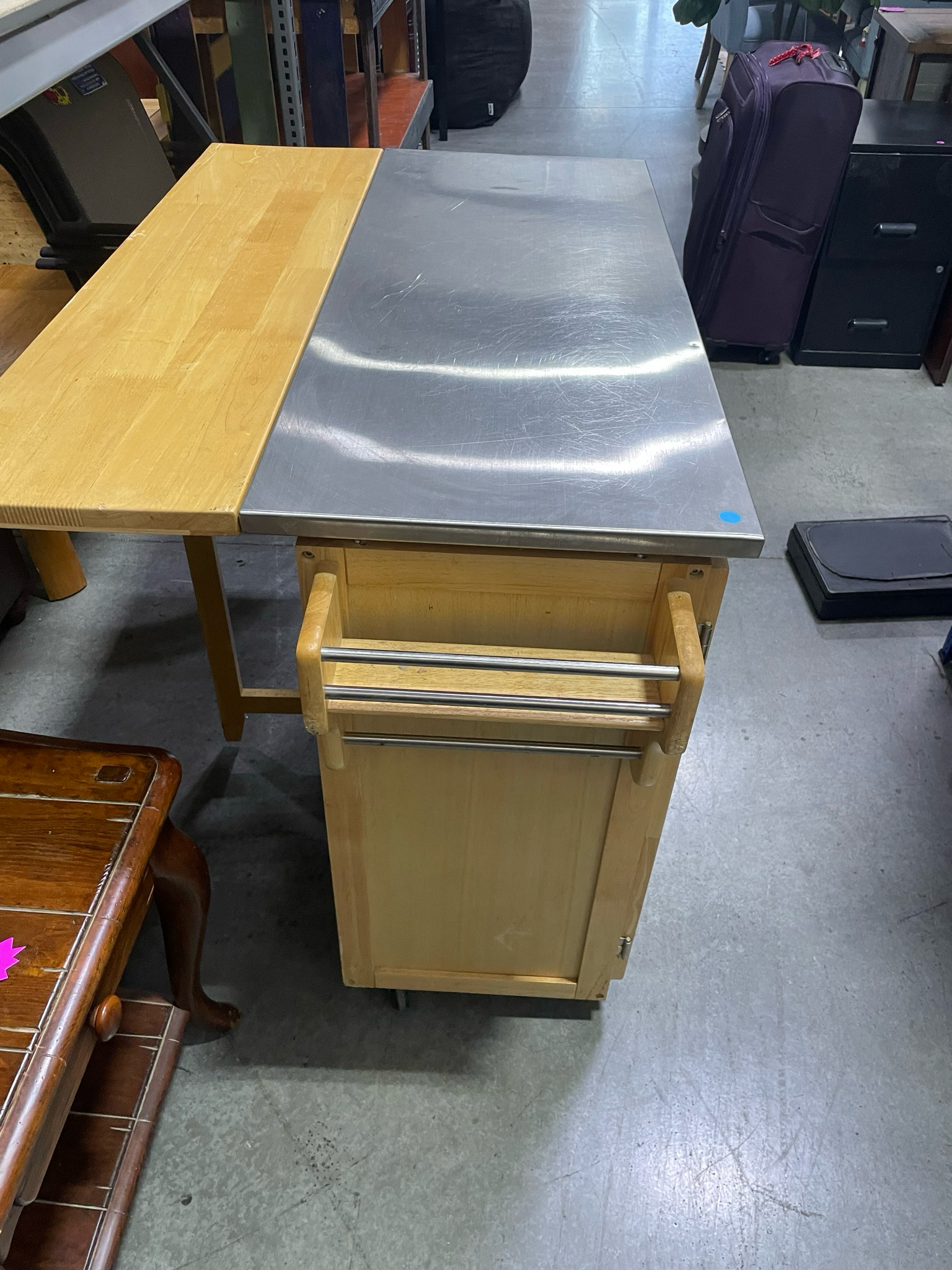 Homestyles Natural Wood Kitchen Cart