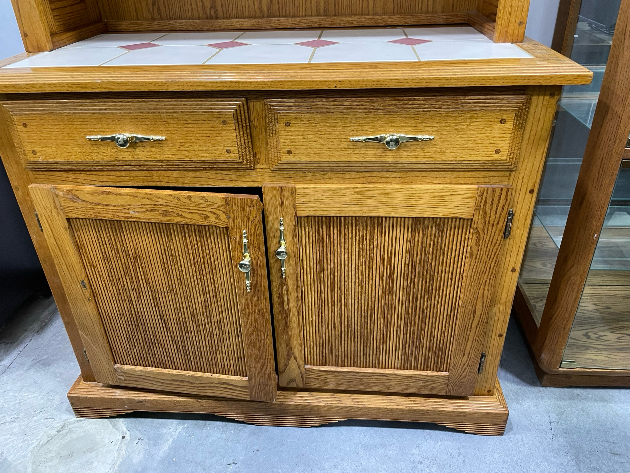 Wooden Hutch With Tile