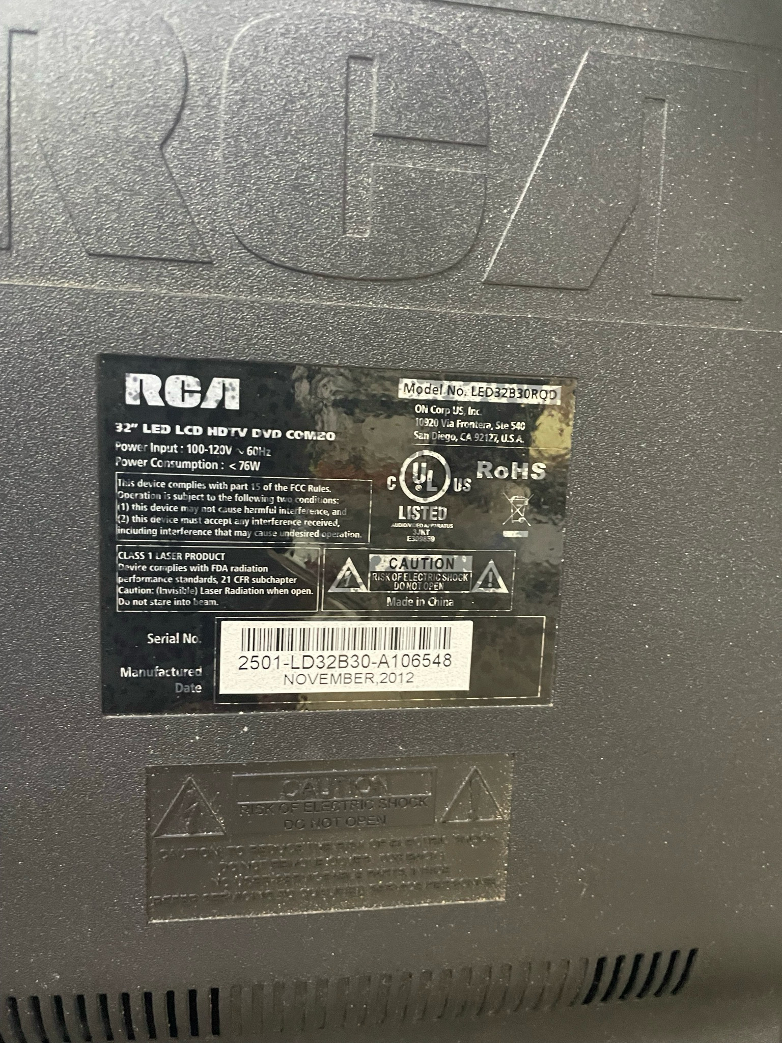 RCA Tv W/ DVD Player