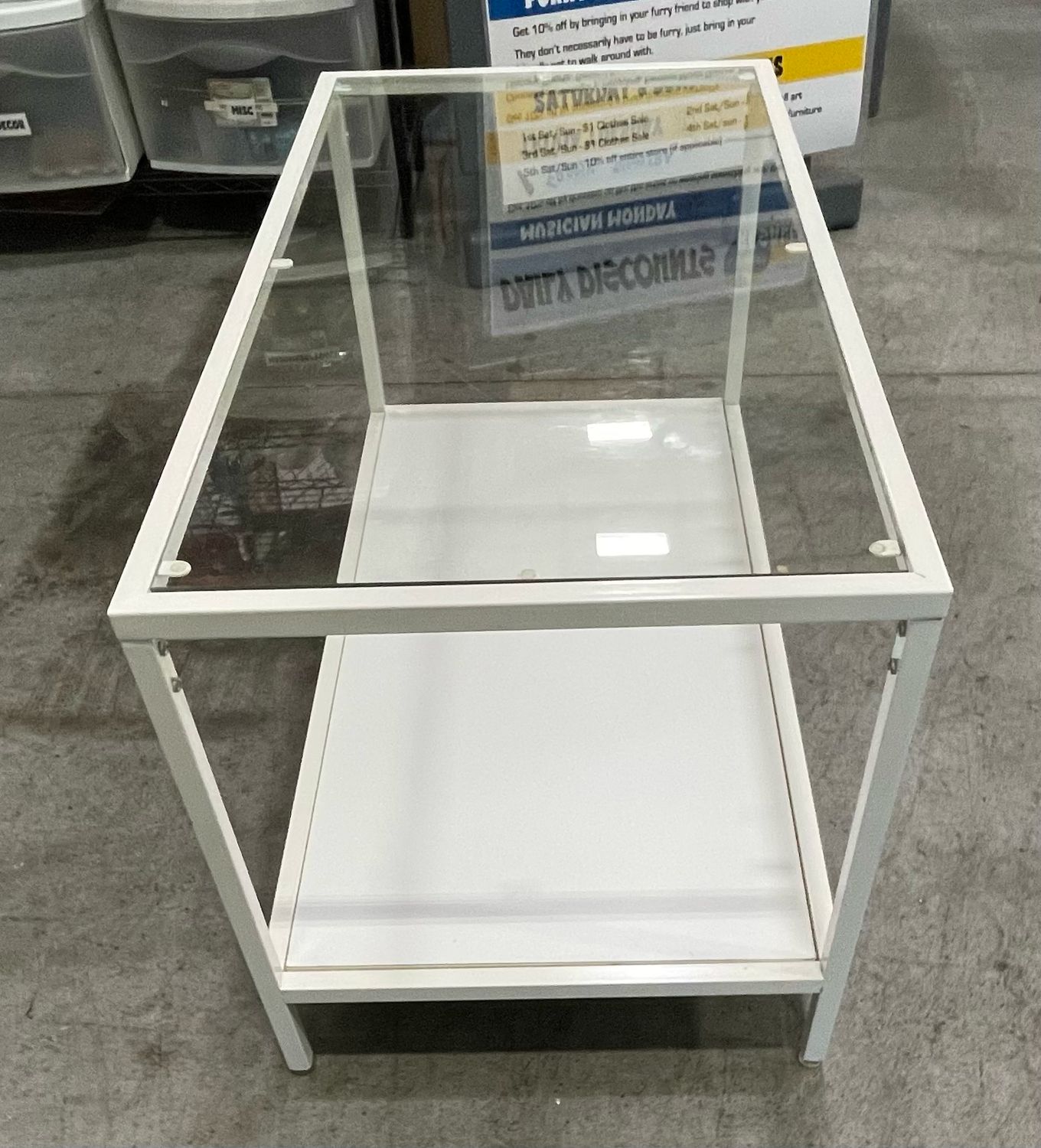 White Metal and Glass-top Table