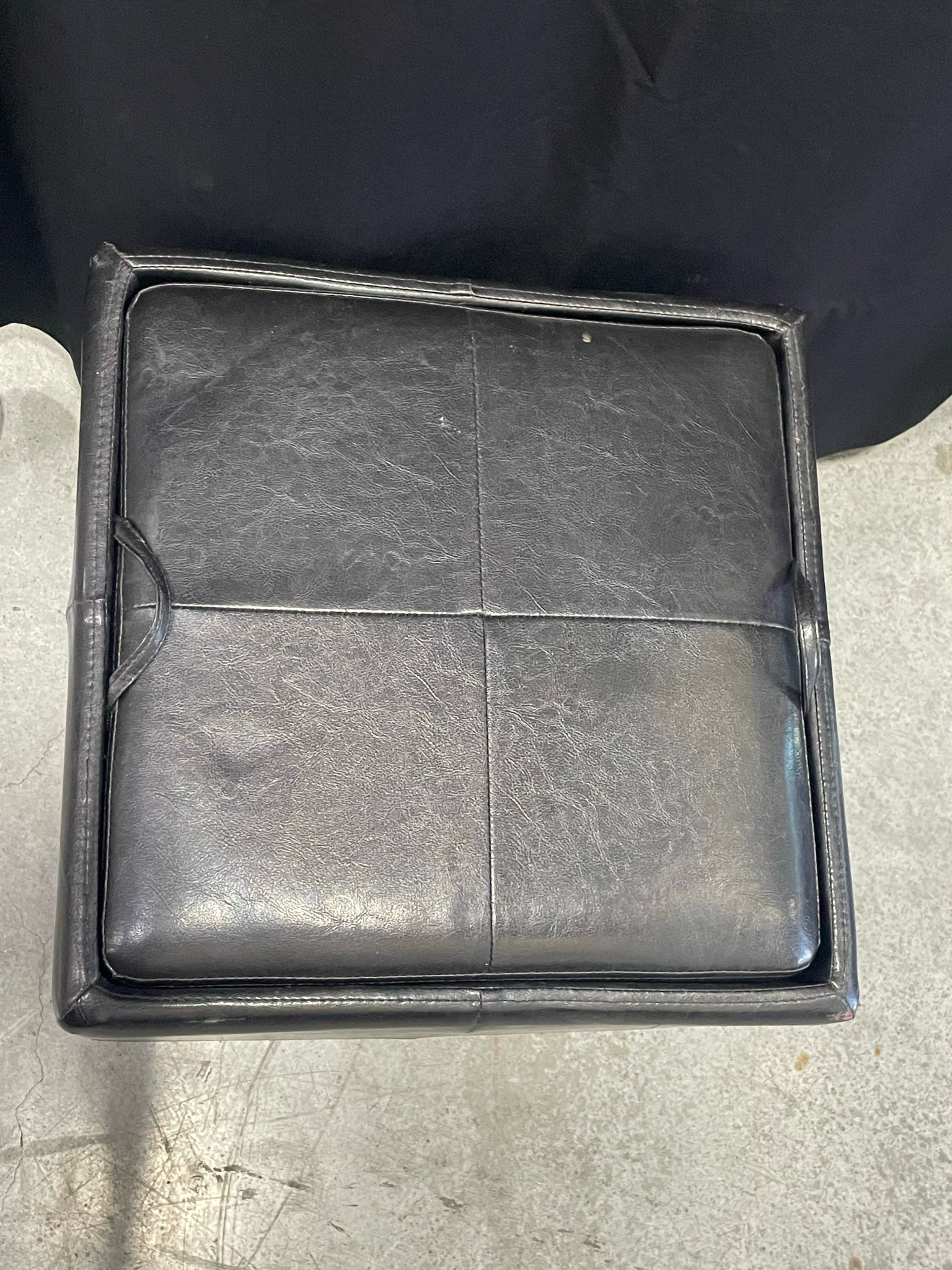 Pleather Ottoman
