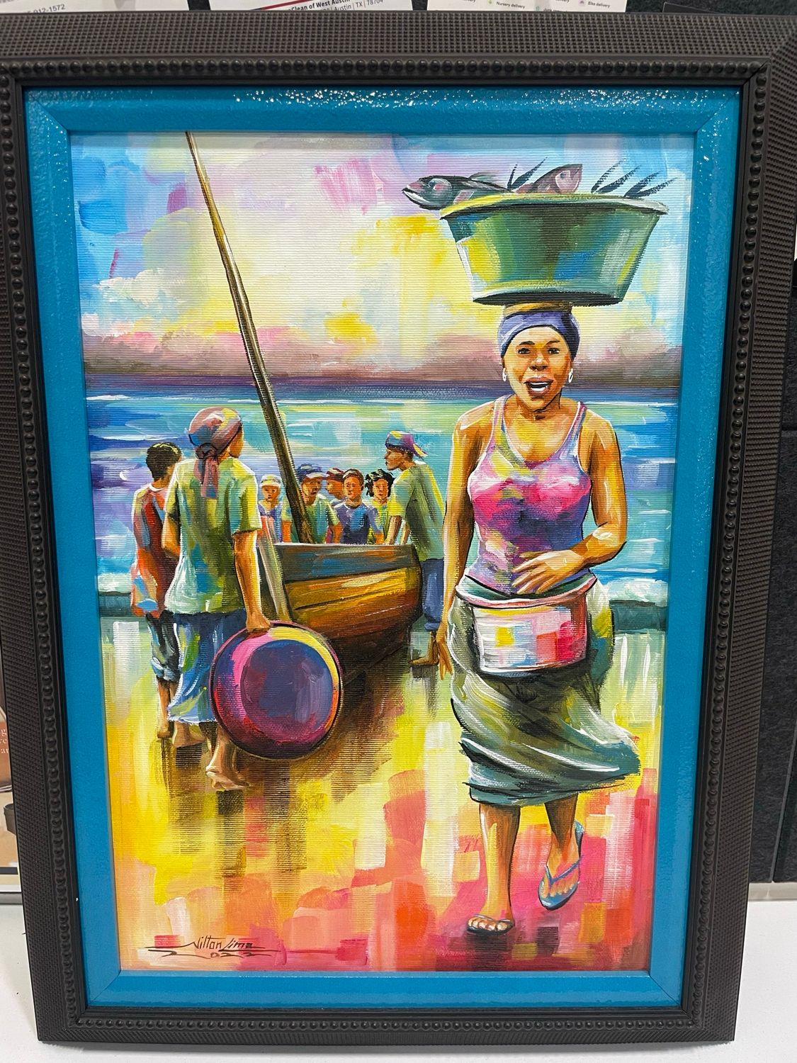 Tropical Fishing Village Framed Art