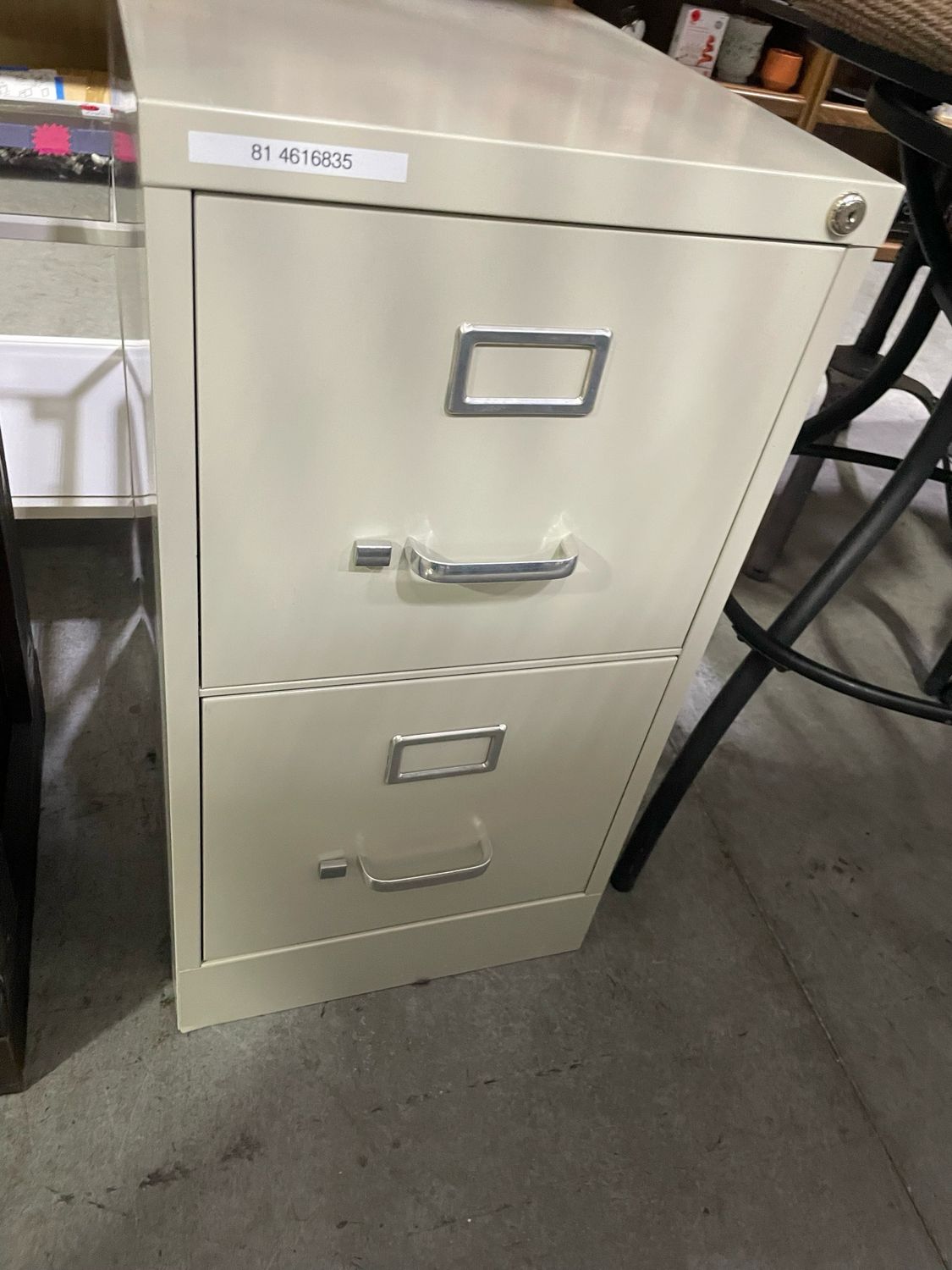 Two Drawer Beige Filing Cabinet