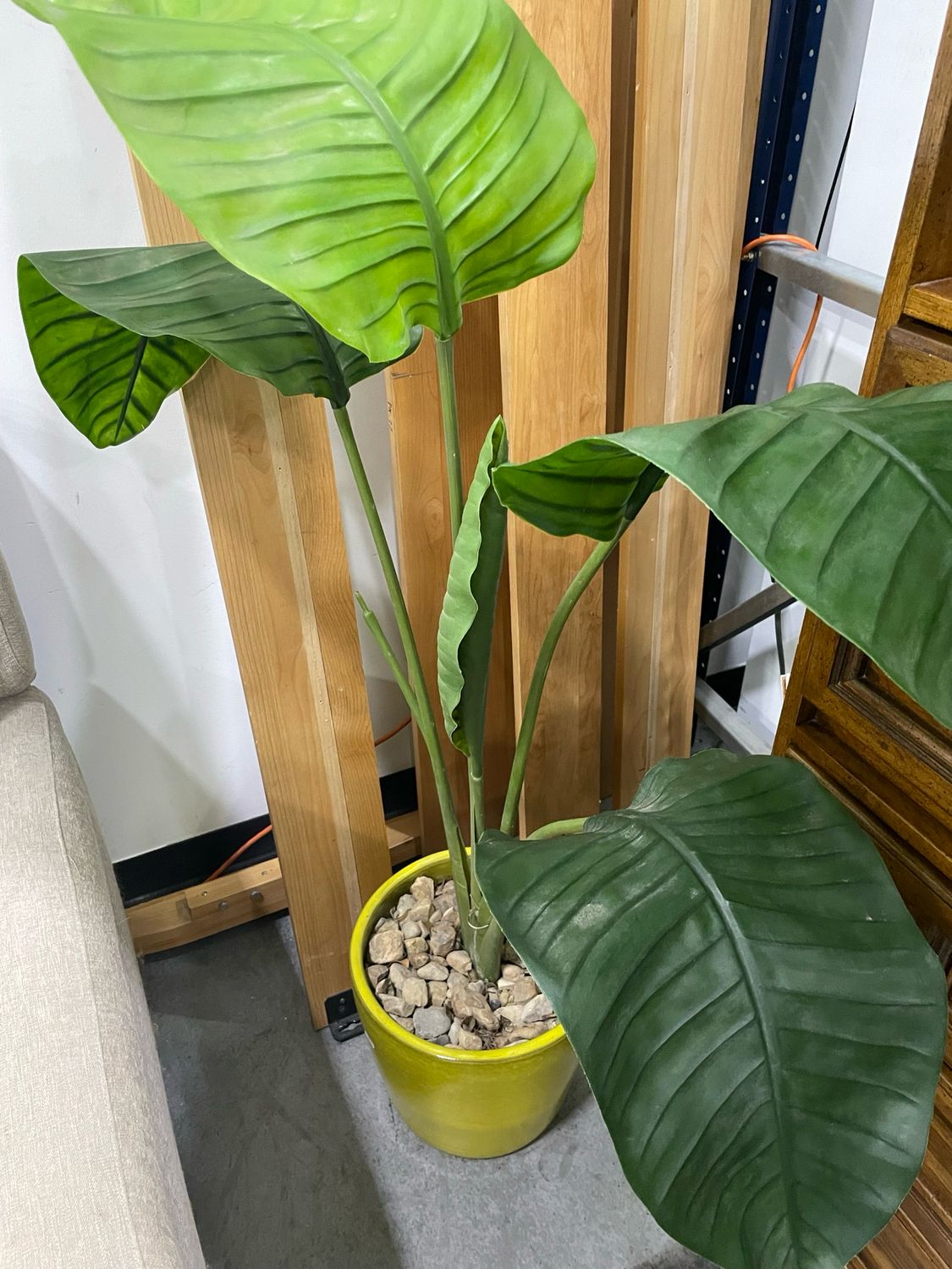 Faux Elephant Ear Potted Plant