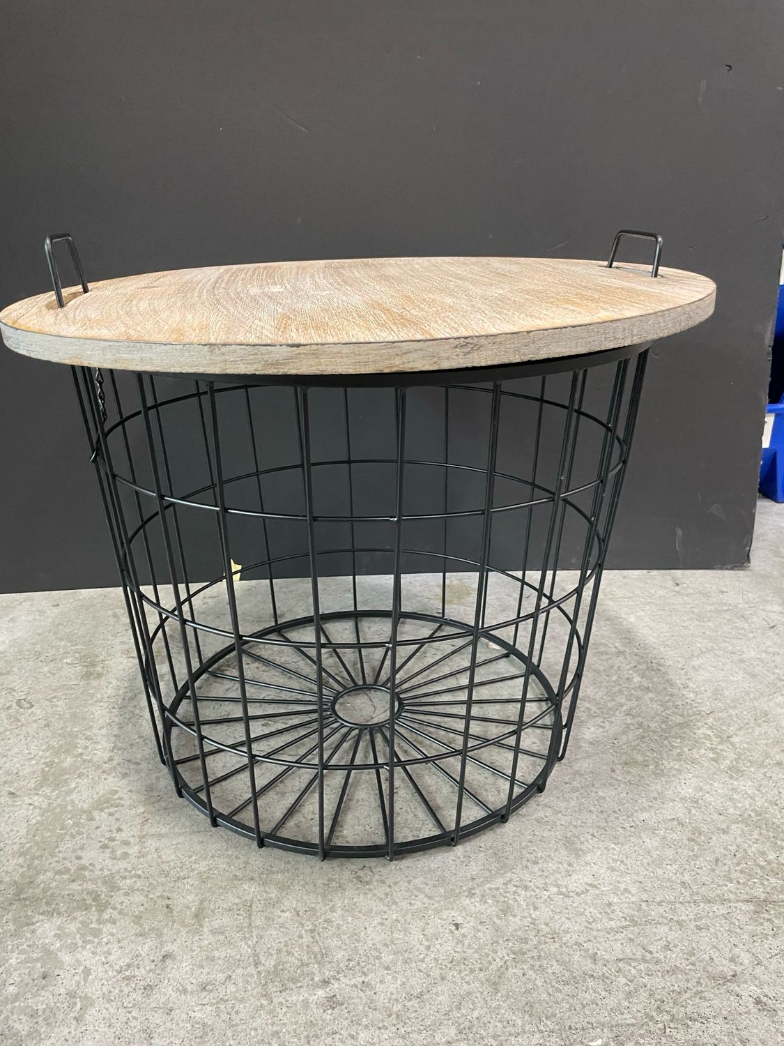 Wire Basket Storage Table