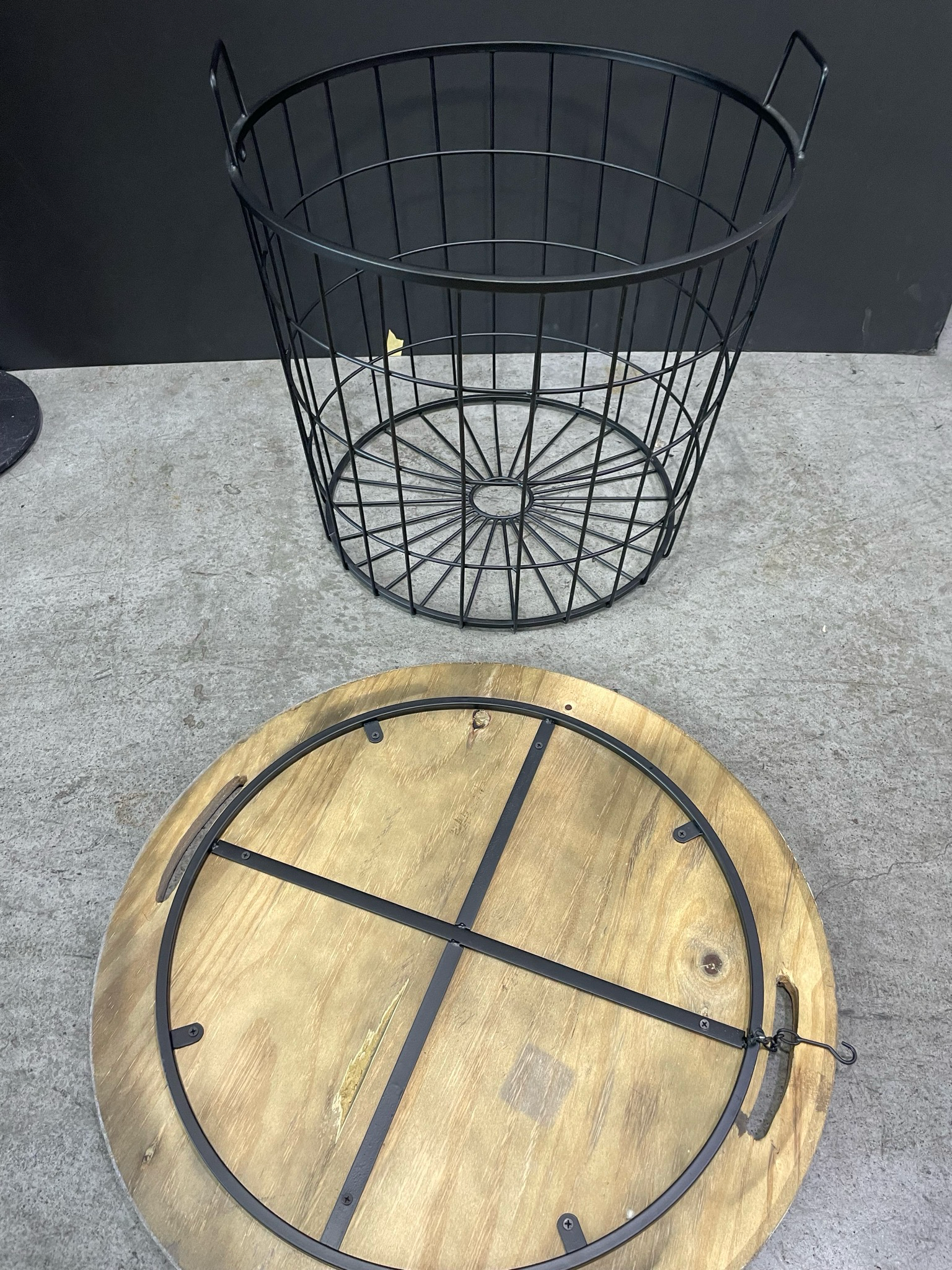 Wire Basket Storage Table