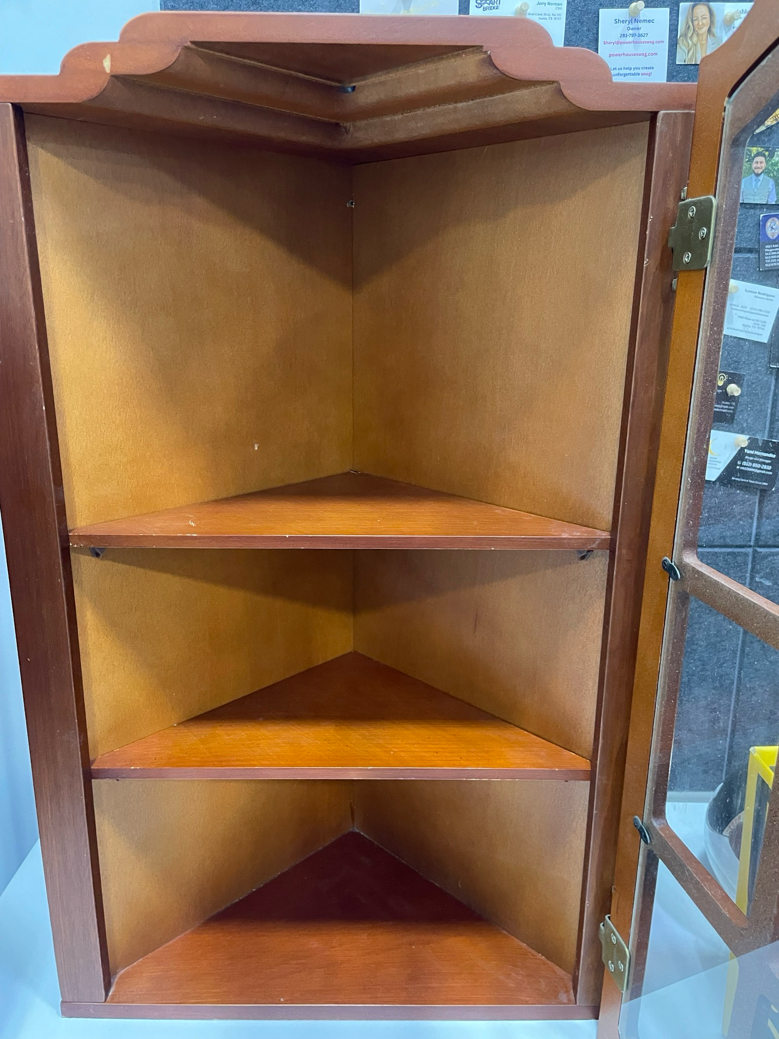 Mounted Corner Curio Cabinet