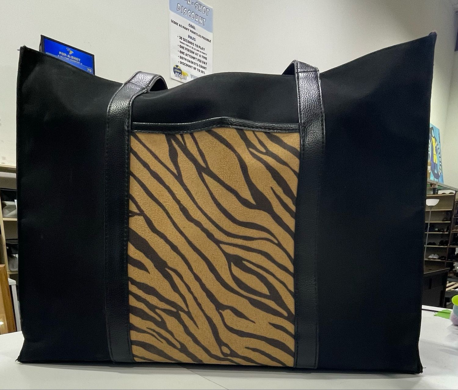 Y2K Tiger Print Black Bag