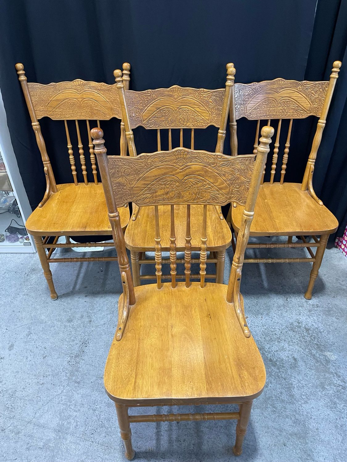 Vintage Golden Oak Dining Chairs