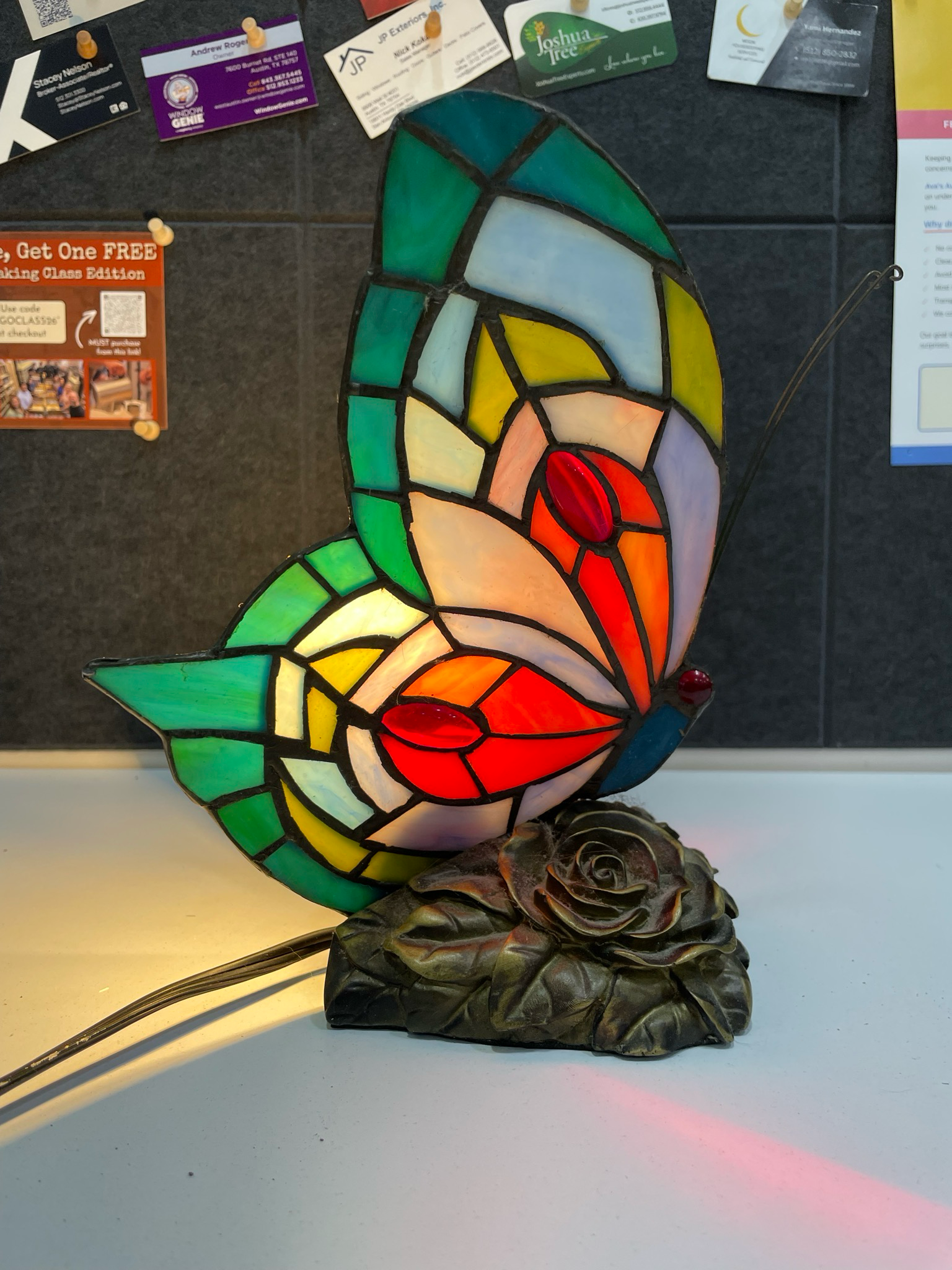 Stained Glass Butterfly Lamp