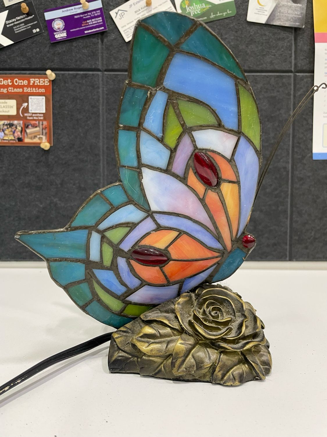 Stained Glass Butterfly Lamp