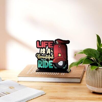 Wooden Decor Showpiece | Life is a Beautiful Ride
