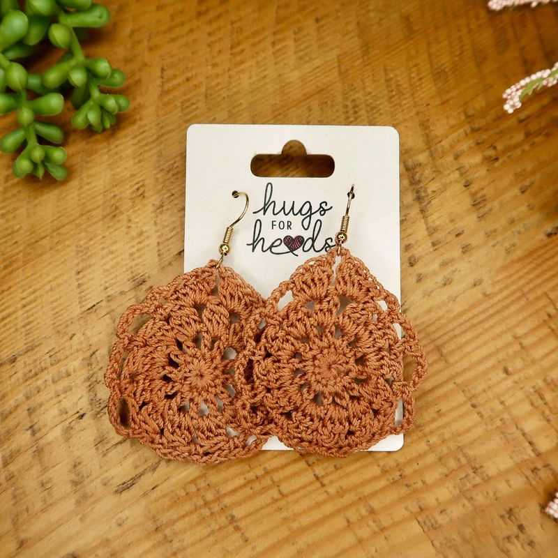 Dark Amber Doily Earrings
