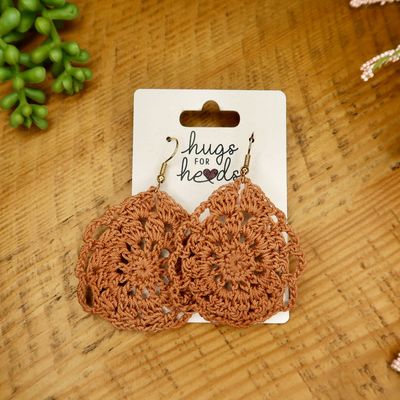 Dark Amber Doily Earrings