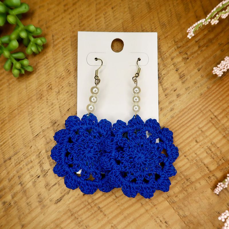 Blue Doily Earrings