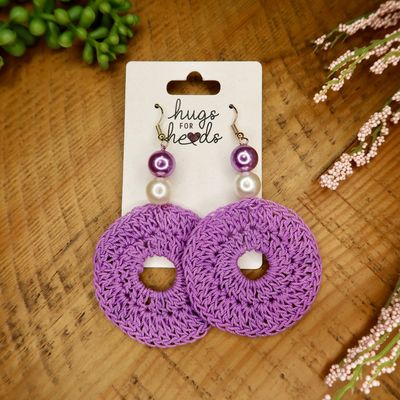 Purple Earrings w/ Beads