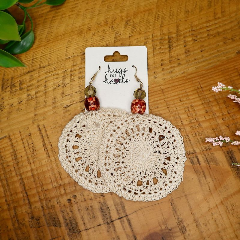 Natural Earrings w/ Wood Beads