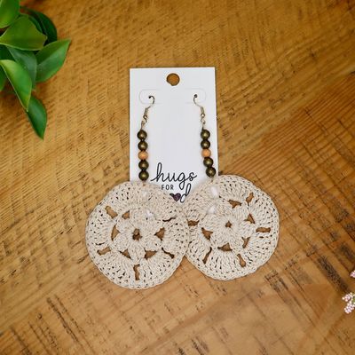 Natural Starfish Earrings w/ Wood Beads