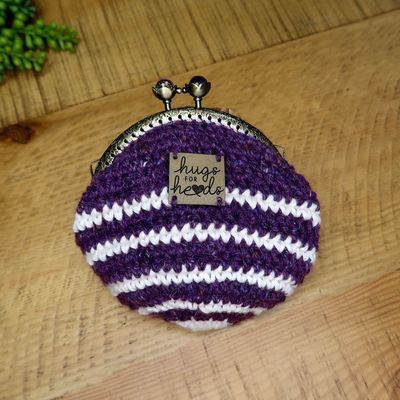 Purple with White Stripe Coin Purse