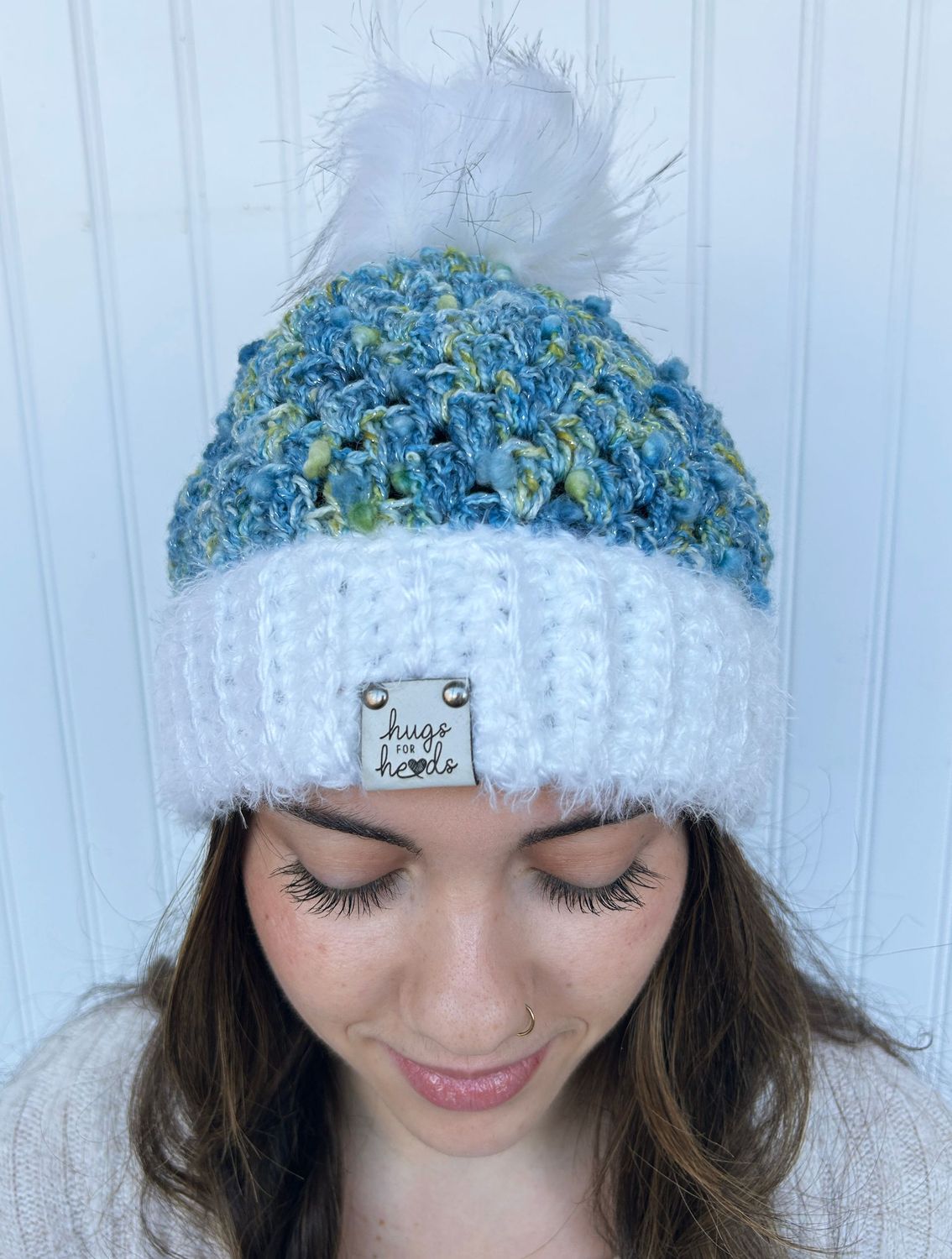 Ocean Blue Winter Pom Beanie