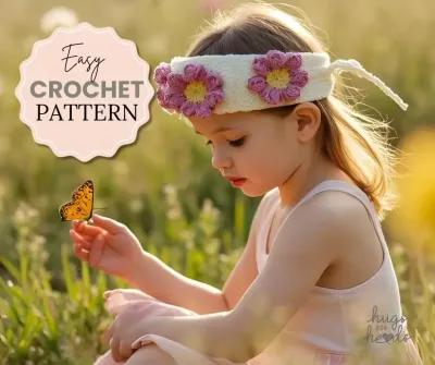 Fun Flower Crochet Head Band - Easy Adjustable Pattern