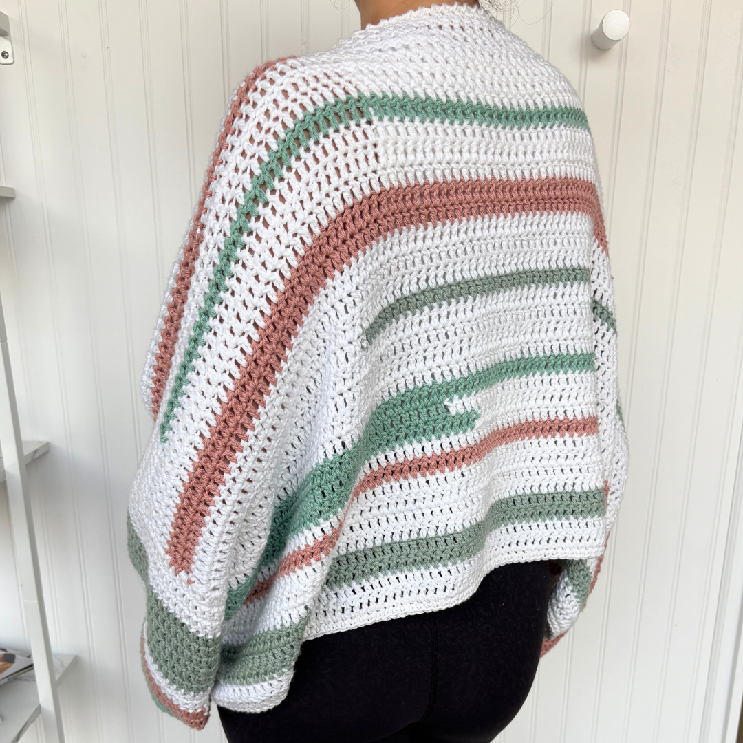 ☁️ Oversized Striped Crochet Sweater: Cozy, Handcrafted Comfort