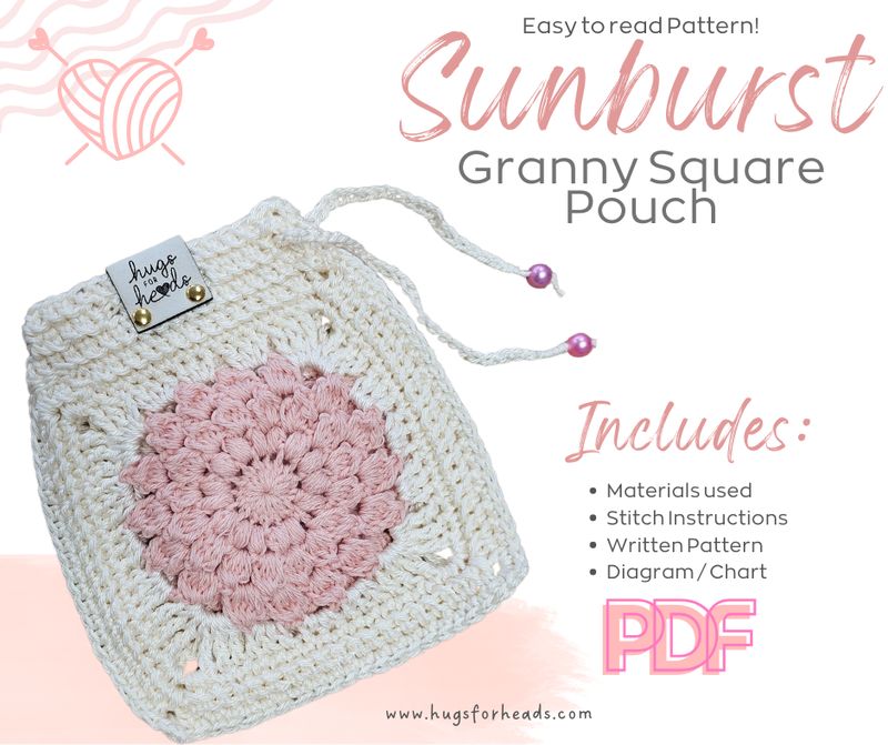 Sunburst Granny Square Pouch Sunburst Granny Square Pouch